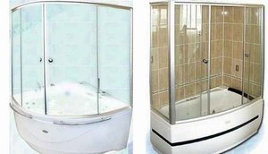 Раздвижные шторки для ванной из стекла - компактные и прочные.